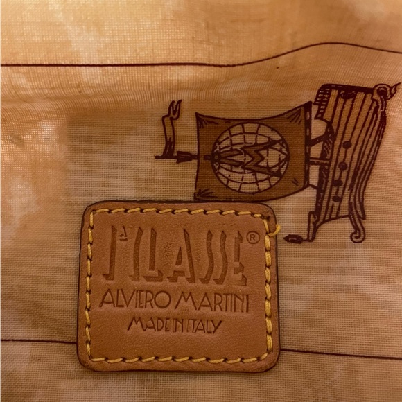 Alviero Martini Tan Map Print Sling Backpack Featuring United States - Picture 7 of 15